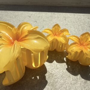 3er Plumeria-Blüte Haarspangen